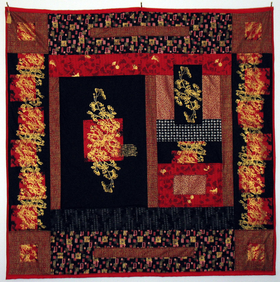 Black and Red Asian Quilt